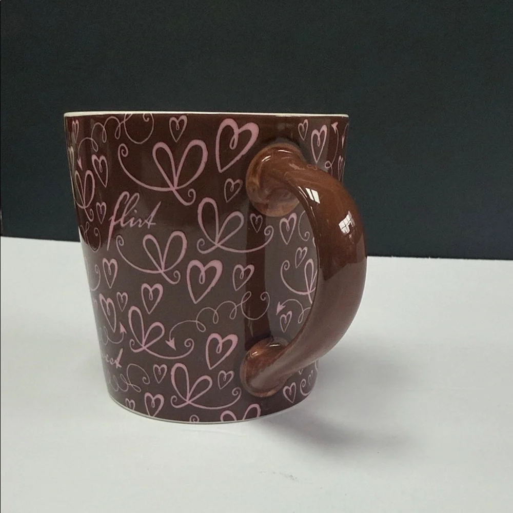 Starbucks Brown Mug with Pink‎ Accents